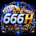 666H Game logo with casino cards slots and chips