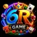 6R Game premium casino logo with gold crown, poker chips, playing cards and colorful gaming design