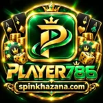 PLAYER786 Game logo with green and gold gaming design