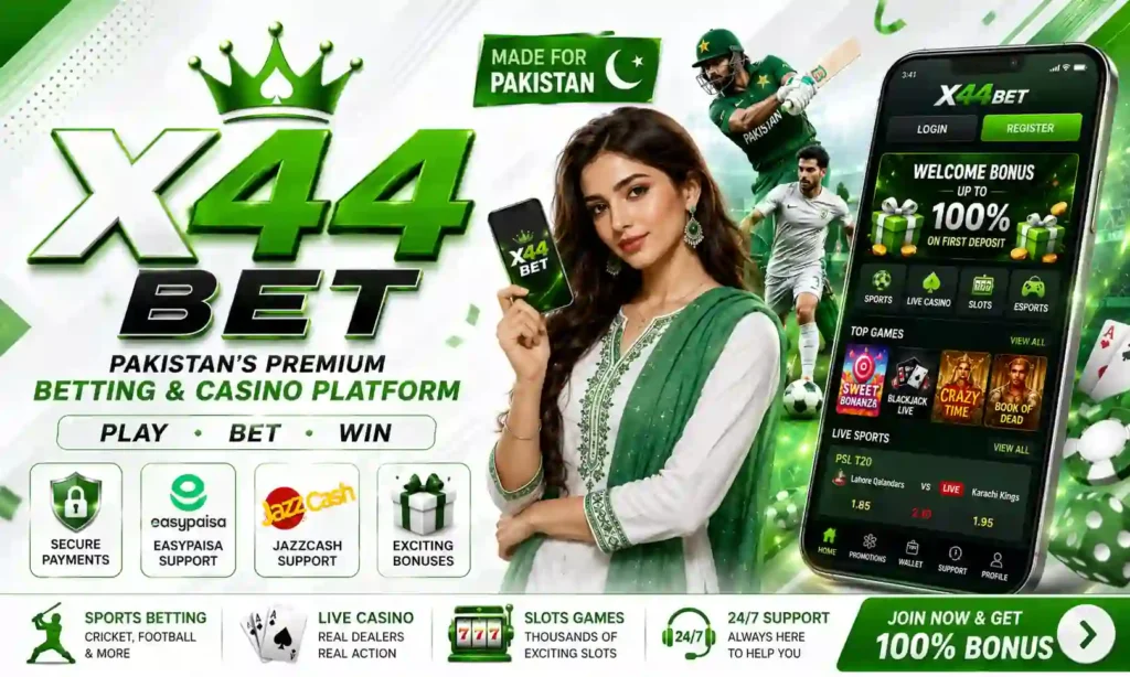X44 Bet gaming platform for Pakistan