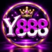Y888 game logo with purple and silver 3D lettering
