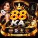88 KA casino game emblem with cards dice and golden gaming theme