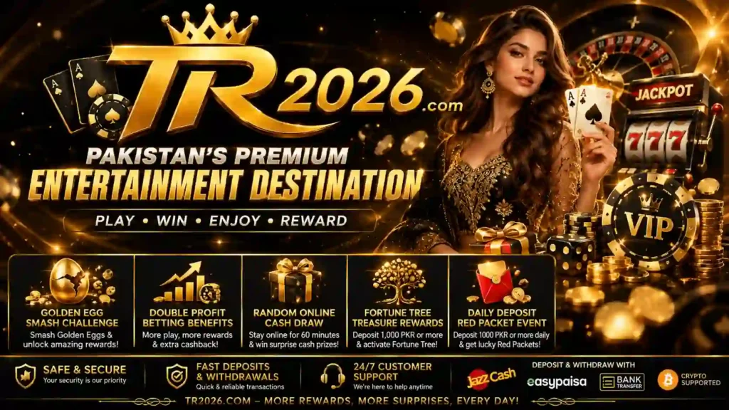 TR2026 Game Pakistan banner with rewards and casino games